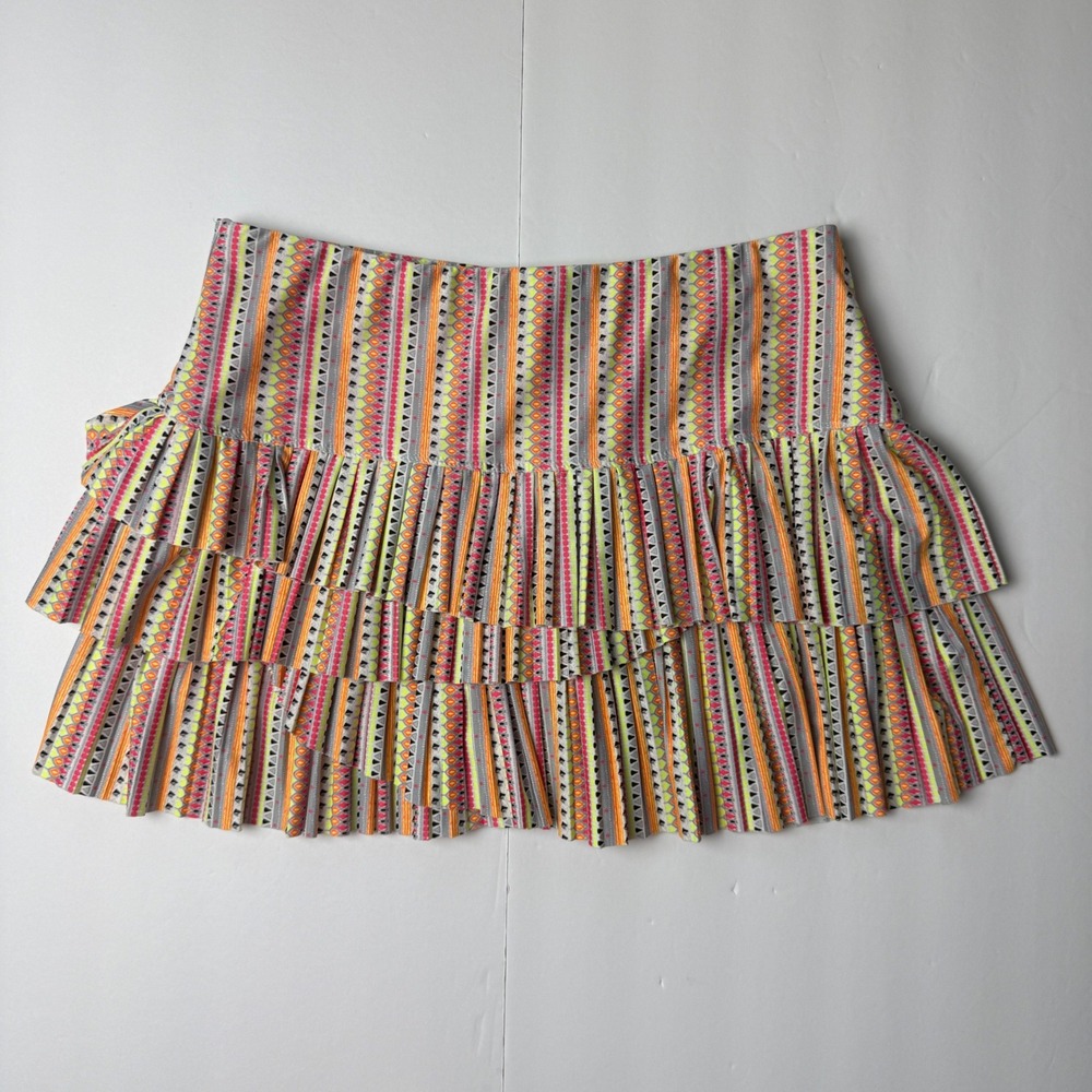 Lucky in Love Womens Geometric Tribal Pleated Tennis Skort Size M Pickleball - Picture 4 of 7